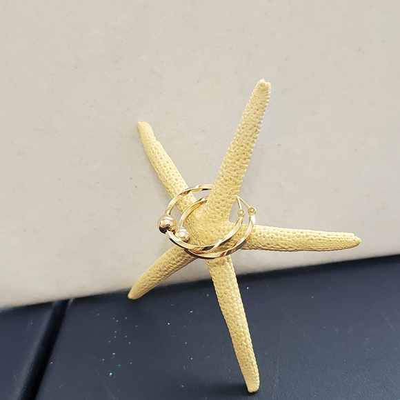 10K Yellow Gold Hoop Earrings - Picture 8 of 14